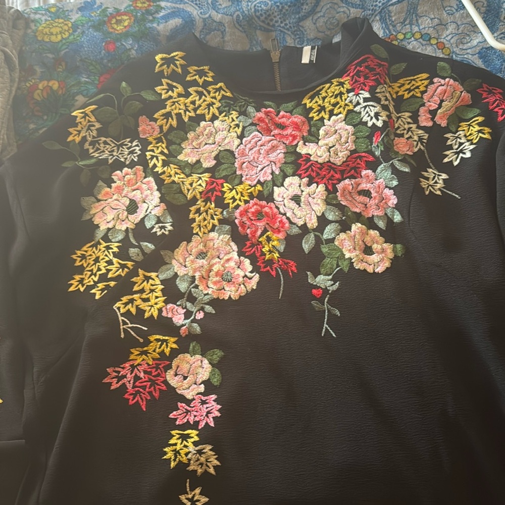 Top shop top with embroidery flowers